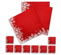 LOLIPPYY 20sheets Snowflake Paper Napkins Christmas Table Decor Party Supplies Holiday Guest Towels Winter Snowflake Placemat Merry Mat
