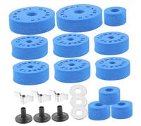 LOLIPPYY 21pcs Drum Set Eva Cotton Pad Kit with Anti-slip Cymbal Felt Washers and Clutch Gaskets Blue Drum Accessories Suitable for Music Performance and Practice
