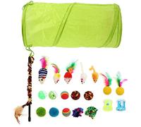 LOLIPPYY 21pcs Interactive Cat Teaser with Pendants and Bells Bright Cat Wand for Indoor Kitten Play and Exercise Random Color