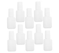 LOLIPPYY 22pcs White 10ml Nail Gel Jars and Travel Top Coat Bottles Empty Refillable Nail Base Containers with Brush Caps for Professional Art and Cuticle Oil