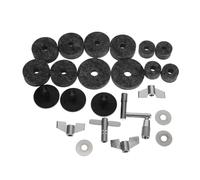 LOLIPPYY 23pcs Cymbal Replacement Accessories Drum Felt Pads Cymbal Sleeves Washers Stand Tubes for All Drum Kits Easy Installation Grey Color