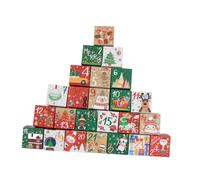 LOLIPPYY 24pcs Christmas Apples Packaging Boxes Paper Candy Holders with Festive Design Versatile Gift Boxes for Holiday Parties and Cookie Packaging