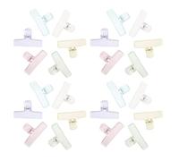 LOLIPPYY 24pcs Colorful Acrylic Binder Clip Adorable Paper Clips Handbook Paper Clamps Stationery Supplies Binder Office Money Clamps for Journaling