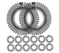 LOLIPPYY 24PCS Stretch Comb Headbands for Women and Full Circular Flexible Plastic Hairbands with Teeth Deep Penetration for Professional Styling Simple Chic Design Suitable for Wigs and