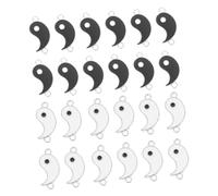 LOLIPPYY 24PCS Tai Chi Bagua Charm Pendants DIY Jewelry Making Alloy Dual Ear Black White Pendants for Bracelets Necklaces Creative Craft Accessories for Relaxation and Gift