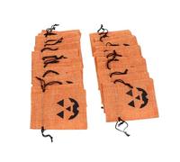 LOLIPPYY 25pcs Pumpkin Gift Bag Burlap Linen Pumpkin Bags Candy Halloween Drawstring Treat Fabric Party Favor Spooky Halloween Decorations Snack Cute DIY Bulk Color Orange