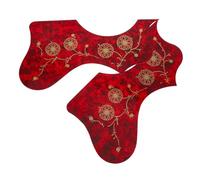 LOLIPPYY 2pcs Acoustic Guitar Pickguards Red Flower Pattern Scratch-resistant Adhesive Protectors for Various Models Plastic Pick Guard for Stage Practice Teaching