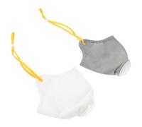 LOLIPPYY 2pcs Adjustable Dog Muzzle Anti-bite Mouth Cover with Inhalation Valve Breathable Nonwoven for Barking and Eating Prevention and Lightweight Design Random Color