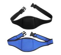 LOLIPPYY 2pcs Adjustable Microphone Belt Waist Pack with Neoprene Sweat-Absorbent Holder Pouch, Portable Mic Belt Carrier for Sports and Public Speaking, Navy Black Without Logo