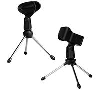 LOLIPPYY 2Pcs Adjustable Microphone Tripod Stand Durable Rotatable Mic Bracket for Desktop Use Flexible Holder for Recording and Streaming for Podcasts and Live Events