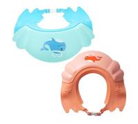 LOLIPPYY 2pcs Adjustable Toddler Shower Bonnet Hair Washing Shield Hat Protector for Kids Infants Easy to Wear Waterproof Bath Cap in Assorted Colours