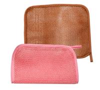 LOLIPPYY 2pcs African Exfoliating Bath Net Showering Towel Dual-layer Nylon Back Scrubber with Foam Mesh for Deep Cleansing and Skin Exfoliation in Bathing Random Color