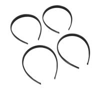LOLIPPYY 2pcs Black PU Leather Headbands for Women and Thin Elastic Hairbands with Flexible Hoop Minimalist Stylish Hair Accessories for Everyday Wear and DIY Crafts