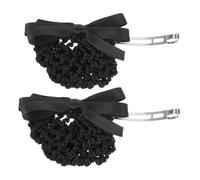 LOLIPPYY 2pcs Bow Hair Net: Comfortable Bun Cover With Bowknot Design Hair Accessories For For Nurses Hotel Staff Flight Attendants Women Girls