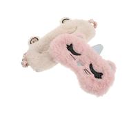 LOLIPPYY 2Pcs Breathable Eye Masks for Sleeping Soft Plush Home Eye Covers Light Blocking Blindfolds and Sleep Quality Pink and White