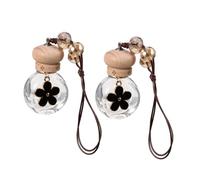 LOLIPPYY 2pcs Car Essential Oil Diffuser Pendant Refillable Hanging Glass Perfume Bottle Aromatherapy Air Freshener Compact Stylish Car Scent Decoration