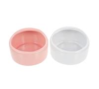LOLIPPYY 2Pcs Ceramic Hamster Food Bowls Smooth Surface Compact Guinea Pig and Hedgehog Feeding Basins Safe Non-toxic Material Easy to Clean Small Animal Food Dish