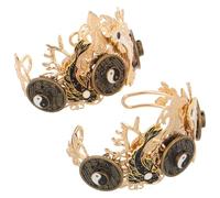 LOLIPPYY 2pcs Chinese Hair Crowns Taiji Vintage Style Headpiece for Asian Festivals Parties Traditional Chinese Headdress Hairpin Stick