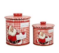 LOLIPPYY 2pcs Christmas Storage Box Tinplate Box Creative Xmas Party Favor Simple Candy Storage Holders for Sweets and Household Use