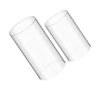 LOLIPPYY 2Pcs Clear Glass Candle Cylinder Covers Windproof Decorative Candle Shades Transparent Protective Tube for Softer Warm Flame High-Grade Material