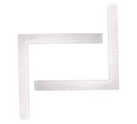 LOLIPPYY 2pcs Clear Sewing Ruler Durable Plastic Tailor Measuring Tool with Right Angle and Grading Scales for Accurate Pattern Drafting Fabric Cutting and Garment Design