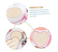 LOLIPPYY 2pcs Crochet Basket Bottoms Natural Wood Circle Heart Shapes DIY Basket Weaving Base for Handmade Bags Protecting Bag Base for Beginners and Professionals