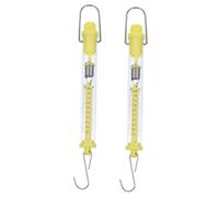 LOLIPPYY 2pcs Cylinder Dynamometer Mechanical Scale Spring Balance with Hanging Hook Plastic Portable Easy to Read Markings Red for School and Field Applications Random Color
