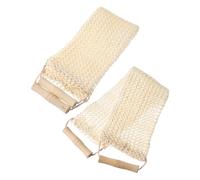 LOLIPPYY 2pcs Double-sided Sisal Back Exfoliating Towel with Handles Stretchable Shower Scrubber Cloth for Deep Cleaning Quick-dry Multifunctional Body Massage and Dead Skin Removal