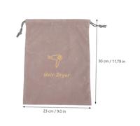 LOLIPPYY 2pcs Drawstring Hair Dryer Bags Portable Travel Storage Pouches Lightweight Fabric Organizer for Stylist and Home Use Light Grey