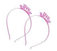 LOLIPPYY 2Pcs Elegant Bridal Headband with Letters Design Chic Metal Hair Hoop for Wedding and Special Occasions Rose Red Hair Accessory for Bride