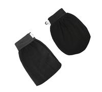 LOLIPPYY 2pcs Exfoliating Gloves Bath Shower Body Scrubber Gloves Black Single Layer Rough and Smooth Edges for Deep Skin Cleansing and Dead Skin Removal at Home Spa