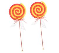 LOLIPPYY 2pcs Fake Lollipop Models Decorative Photo Props Simulation Candy Ornaments for Party Booths and Social Media Photography