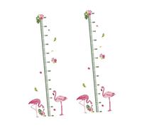 LOLIPPYY 2pcs Flamingo Growth Chart Wall Stickers for Kids, Cartoon Height Measurement Decals, Self-Adhesive Child Height Ruler Wall Art for Bedroom and Playroom Decoration