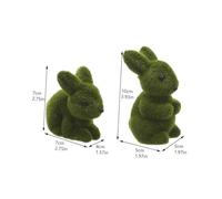 LOLIPPYY 2pcs Flocked Bunny Rabbit Ornaments Sitting Rabbit Decor for Home Garden Easter Party Photo Props Cute Moss Craft Models