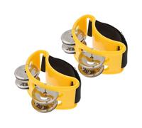 LOLIPPYY 2pcs Foot Tambourines Foot Bell Shaker Durable Percussion Instruments for Music Enlightenment Easy to Operate Eye Catching Color for Band Shows and Music Lessons