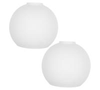 LOLIPPYY 2pcs Frosted White Glass Globe Shades Opening Milk White Spherical Lamp Covers for Pendant Lights and Ceiling Fixtures Vintage Style Replacement Light Globes