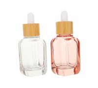 LOLIPPYY 2pcs Glass Sample Dropper Bottles 10ml Pink Mini Essential Oil Containers with Pipettes for Cosmetic and Perfume Liquid Storage