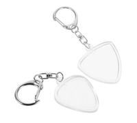 LOLIPPYY 2pcs Guitar Pick Holder Set with Keyring - Mini Plectrum Storage Case, Heart and Triangle Shape Guitar Picks Pendant for Musicians and Guitarists