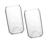 LOLIPPYY 2Pcs Heat-Resistant Glass Beer Cup Multi-Function Transparent Can-Shaped Water Tumblers for Bar and Household Use Premium Thickened Mouth Drinking Glasses Elegant Beverage