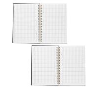 LOLIPPYY 2pcs Horizontal Accounting Notebook Ruled Pages for Home Bookkeeping and Business Expense Tracking Features Hardcover and Two-Wire Binding for Durability