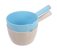 LOLIPPYY 2pcs Japanese Style Water Ladle for Home Kitchen PP Material Scoop with Widened Deepened Design for Cooking Water and Flower Watering Ergonomic Comfortable Handle