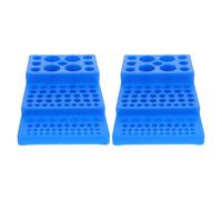 LOLIPPYY 2pcs Laboratory Test Tube Rack Blue Specimen Holder Stand for Centrifuge Vials Sample Storage Organizer for Chemistry Lab Equipment