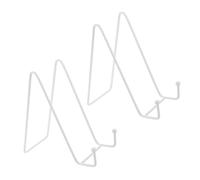 LOLIPPYY 2pcs Large Metal Picture Frame Holder Easel Stand Vintage White Plate Display Stand for Photo, Book, and Ceramic Plate Display