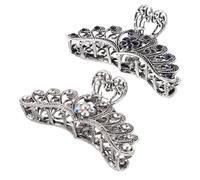 LOLIPPYY 2pcs Large Rhinestone Hair Claw Clips Alloy Metal Vintage Bird Wing Design Sparkly Jaw Clips for Women Lightweight Tropical Hair Ornaments with Embellishments