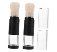 LOLIPPYY 2pcs Loose Powder Applicator Brush with Refillable Bottle Soft Synthetic Bristles Cosmetic Brush for Travel Pressed Powder Protection Easy Cleaning Portable Makeup Tool for All
