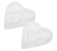 LOLIPPYY 2pcs Love Silicone Mold Heart Resin Molds Silicone Heart Resin for Shaped Epoxy Silica Gel White