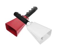 LOLIPPYY 2pcs Metal Cowbells with Ergonomic Handle for Sporting Events Loud Hand Bells for Football Games Ranch Gatherings and Parties Portable Noise Makers with Clear Bright Sound