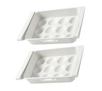 LOLIPPYY 2pcs Multi-grids Egg Container Boxes for Refrigerator Drawer-style Food Preservation Egg Holders 12 Compartments Plastic Storage Organizer for Kitchen and Freezer