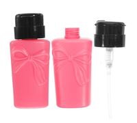 LOLIPPYY 2pcs Nail Polish Remover Pump Bottles with Push Down Design for Travel Cosmetic Liquid Storage Empty Airtight Nail Remover Bottles with Secure Lid Suitable for Gel Polish Cleaning
