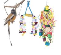LOLIPPYY 2pcs Parrot Bite Drawing Hanging Chewing Strings for Small Birds Cockatiels Parakeets Fun Skill-developing Playground Pet Supplies Random Colors Random Color